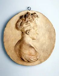 Cirkulært relief af Madame Recamier, ca. 1801-1802 (terracotta)