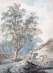 Vogn og hest (ætsning på blød bund)
