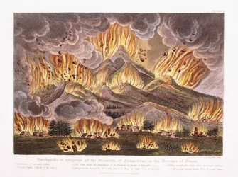 Jordskælv og udbrud af Asama-yama-bjerget i Sinano-provinsen, 1822