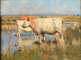 Landskab med kvæg, ca. 1883-85 (olie på lærred)