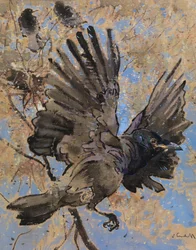 The Rooks Nest (gouache på linned)