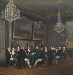 Louis Philippe (1773-1850) hertug af Orleans, underskriver proklamationen af rigets generalløjtnant, 31. juli 1830