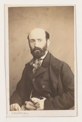 Portret van de schilder Bodin, halvfigur Antwerpen Skole. Portrætter biografier visitkort. Collection Dupont (serietitel)