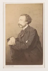 Portret van de schilder Eugène François de Block, halvfigur Antwerpen Skole. Portrætter biografier visitkort. Collection Dupont (serietitel)