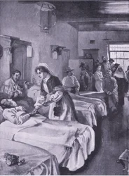 Boerfanger i Palace Hospital i Simonstown, illustration fra After Pretoria: The Guerilla War, 1902