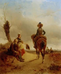 Landskab med en barok ridescene