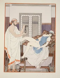 Gynækologisk undersøgelse, illustration fra „The Works of Hippocrates“, 1934
