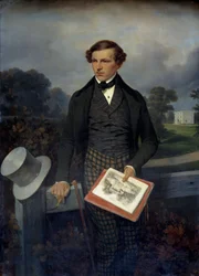 Portræt af Gustave de Maupassant, forfatterens far. Maleri af Joseph Louis Hippolyte Bellange (1800-1866)