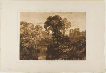 Berry Pomeroy Castle, tallerken 58 fra Liber Studiorum