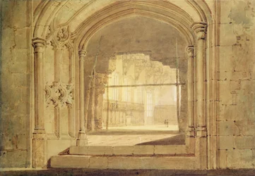 Christchurch Hall, Oxford, ca. 1800 (akvarel på papir)