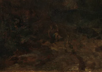Detalje af Ben Lomond-bjergene, Skotland: The Traveler - Vide Ossians War of Caros, ca. 1799-1800 (olie på lærred)