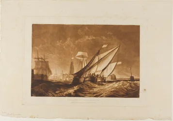 Indgang til Calais Havn, plade 55 fra Liber Studiorum