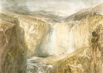Fall Of The Tees, Yorkshire (akvarel over blyant på råhvidt vævet papir)