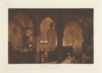 Interiør af en kirke Liber Studiorum, del XIV, tavle 70, 1. januar 1819.