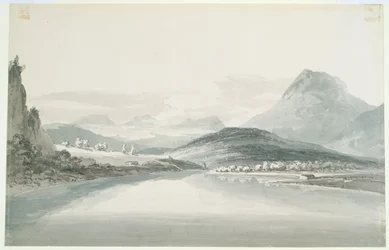 Lake of Klontal, efter John Robert Cozens (1752-99) (blyant og akvarel på papir)