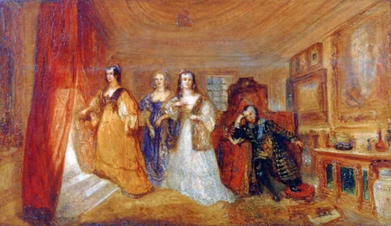Lucy, grevinde af Carlisle, og Dorothy Percys besøg hos deres far Lord Percy..., c1831