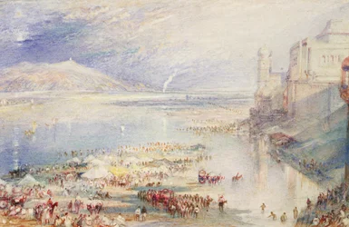 En del af Ghaut ved Hurdwar, ca. 1835 (akvarel og gouache på papir)
