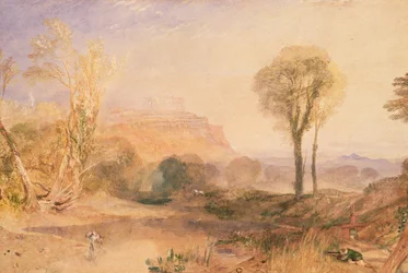 Powisin linna, Montgomeryshire, n. 1835 (akvarelli paperille)
