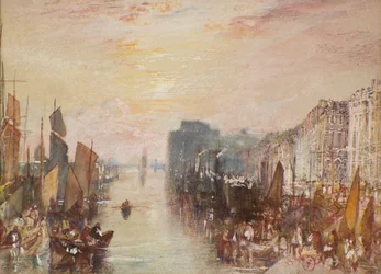 Flodscene, Le Havre, ca. 1832 (akvarel)
