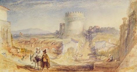 Rom, Cecilia Metellas grav, ca. 1824 (akvarel på papir)