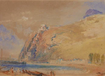 Bastillen i Grenoble fra Isere-dalen, ca. 1836 (akvarel på papir)