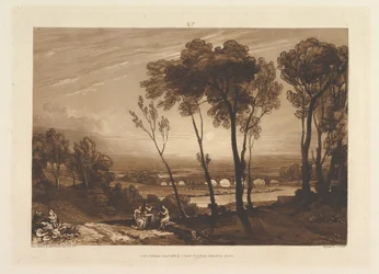 The Bridge in Middle Distance Liber Studiorum, del III, tavle 13, 10. juni 1808.