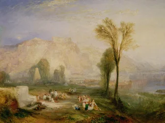 Ærens lyse sten (Ehrenbreitstein) og Marceaus grav, fra Byrons «Childe Harold», 1835