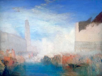 Venedig, Piazzetta med ceremonien for dogen, der gifter sig med havet, c1835