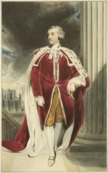 Portræt i Mansion House, Queen Square, af hertugen af Portland (akvarel på papir)