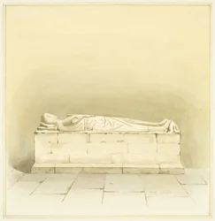 Tomb of Robert de Berkeley i St Mary Redcliffe (akvarel på papir)
