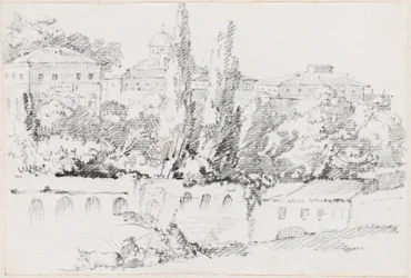 Roms mure med Santa Maria del Popolo i det fjerne