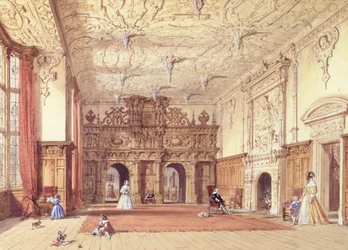 Crewe Hall, Cheshire (toilet og gouache)