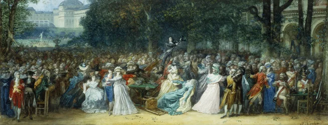 Camille Desmoulins på Palais Royale