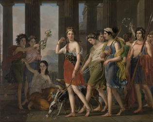 Den smukke Anthia fører sine ledsagere til Dianatemplet i Efesos, ca. 1820 (olie på lærred)