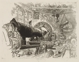 Engelsk krigsarbejde: Cutting and Turning a Big Gun