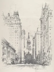 Udsigt op ad Broad Street fra Spruce Street