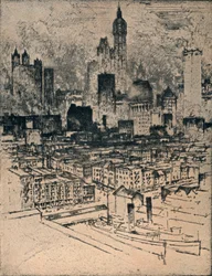 New York Fra Brooklyn Bridge, c1908