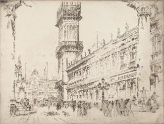 Genopbygning af Campanile, Venedig, No.II, 1911.