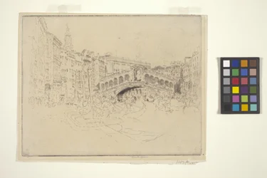 Rialto, Venedig (ætsning og tørnål)