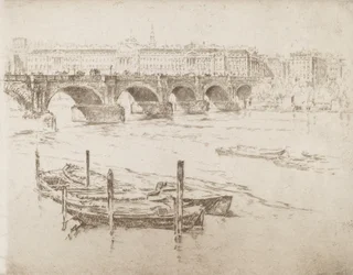 Waterloo Bridge og Somerset House, 1905.