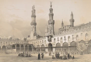 22. Gården til el Ahzar-moskeen, Kairo, 1843.
