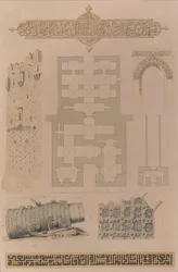 59. Plan og detaljer, Aleppos slot, 1843.