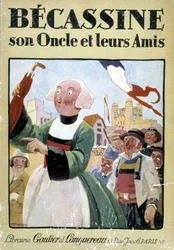 Forsiden af bogen "Becassine, son oncle et leurs amis", udgivet af Gautier Langereau (1926).