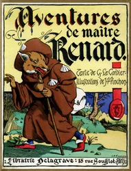 Forsiden af bogen "Les aventures de Maitre Renard" (tryk)