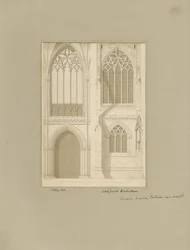 Interiør af Lichfield Cathedral - Kor: sepia-tegning, [1819] (tegning)