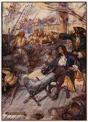 Admiral John Benbow såret i kamp mod franskmændene ud for Kap Santa Marta, Vestindien