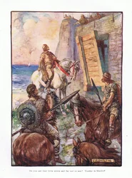 Kan du se det lille hvide sejl langt ude på havet? Yonder er McDuff., 1910