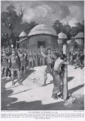 Piskningen af Boudicca, illustration fra »Hutchinson