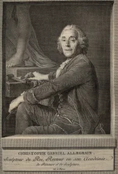 Portræt af Christophe-Gabriel (Christophe Gabriel) Allegrain (1710-1795) fransk billedhugger - gravering efter maleriet af Joseph-Siffrein Duplessis