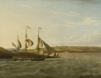 A Ship Passing Portishead, ca. 1832 (olie på lærred)
